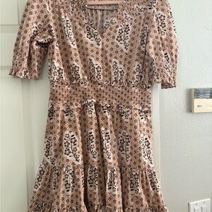 Spartina 449 Floral Patterned Dress in Pink and Brown
